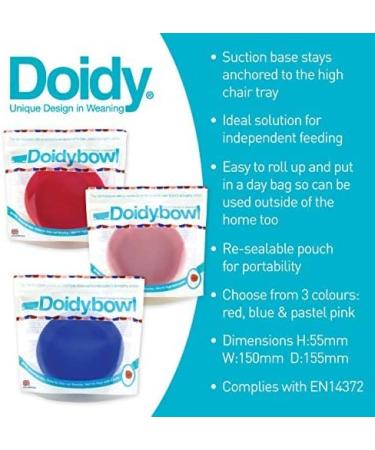 Doidy Cup and Bowl Set - Slanted Design Sippy Cup and Suction Bowl for Babies and Toddlers (Red) - Buy Online on GoSupps.com