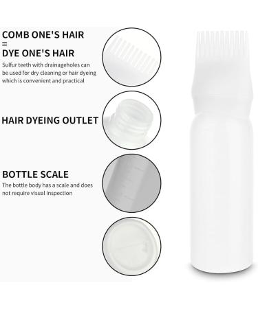 1Pack Root Comb Applicator Bottle 6 Ounce Hair Oil Applicator Applicator Bottle for Hair Dye Applicator Bottle with Graduated Scale (White) - Buy Online on GoSupps.com
