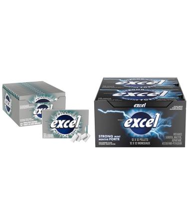EXCEL Polar Ice Flavoured Sugar Free Chewing Gum 12 Pieces 12 Packs & EXCEL Strong Mint Flavoured Sugar Free Chewing Gum 12 Pieces 12 Packs