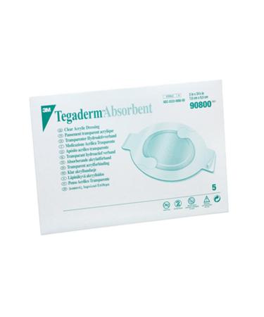 3M Tegaderm Absorbent Clear Acrylic Dressing  Small Oval 90800  5 Pads