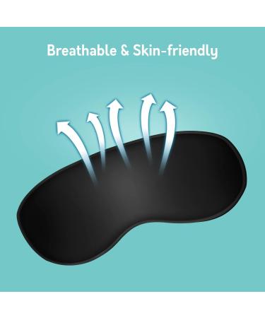 PHCOMRICH New Gentle Sleep Eye Mask Shade Adjustable Elastic Band Travel Lunch Break Eye Mask Aviation Ice Warm Eye Mask (Black) - Buy Online on GoSupps.com