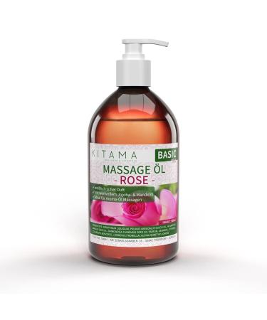 KitaMa massage oil aroma rose - body oil for massages - care oil - aroma oil - nourishing relaxation oil - Thai - 500ml rose 500 ml (1 Pack)