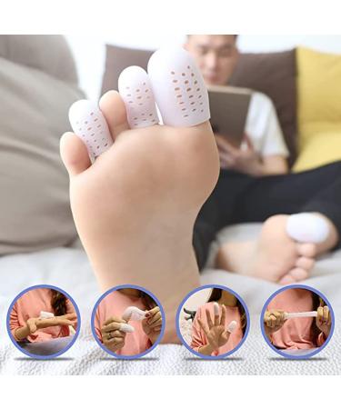 4 Pack Gel Toe Protectors Nail Polish Aftercoat Protector Painful Foot Relief Foot Care Tools Breathable silicone toe tube toe spacer Corrector for corns blisters and calluses