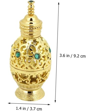 Angoily Essential Oil Bottle Empty Glass Bottle Vintage Decor Perfume Decorative Handicraft Terrarium Container Glass Container Gold Trim Delicate Travel Zinc Alloy Crystal Glass - Buy Online on GoSupps.com