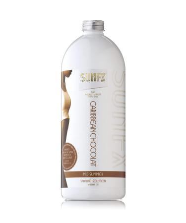 SunFX Caribbean Chocolat-All Natural Spray Tanning Solution(1L/33.8 fl oz  MID SUMMER) 33.80 Fl Oz (Pack of 1) MID SUMMER