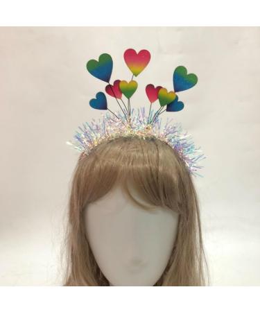 FOMIYES Glitter Heart Headband Colorful Love Heart Hair Hoop Heart Head Bopper with Tassel Valentines Day Hairband Lovely Headpiece for Girl Women Party Hair Decor - Buy Online on GoSupps.com