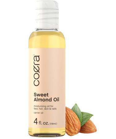 Coera Sweet Almond Oil 4 fl oz | For Hair Skin Face and Nails | Cold Pressed & Hexane Free | Carrier Oil | Free of Parabens SLS & Fragrances 4 Fl Oz (Pack of 1)