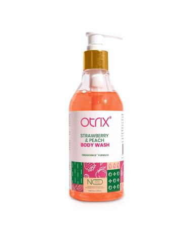 O.trix Strawberry and Peach Hydrating Body Wash | Luxurious Skin Nourishment Gentle Cleansing & Rejuvenating Aroma |Sulphate and Paraben-Free | Body Wash For Women & Men | 290ml