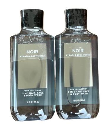 Bath and Body Works For Men Noir 3-in-1 Hair Face & Body Wash - Value Pack lot of 2 - Full Size (Noir)