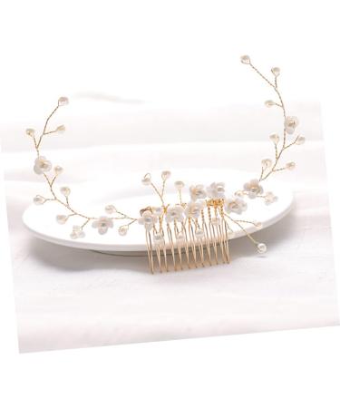 Mikinona Bridal Hair Comb Pearl Headpiece Pearl Headdress Bride Hair Comb Pearl Hair Combs Pearl Headwear Wedding Hair Comb Hair Accessories Bridal Headdress Handmade Headwear Decor - Buy Online on GoSupps.com