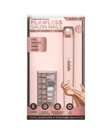 Finishing Touch Flawless Salon Nails - Professional Manicure Set for an at-Home Salon Experience - Files  Buffs  Shines  and Polishes for Instantly Beautiful Nails