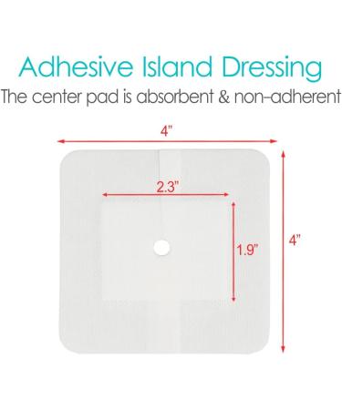 Split Drain Adhesive Bandages 4x4 for PD Catheter & Feeding Tube - Pack of 10 - Buy Online on GoSupps.com