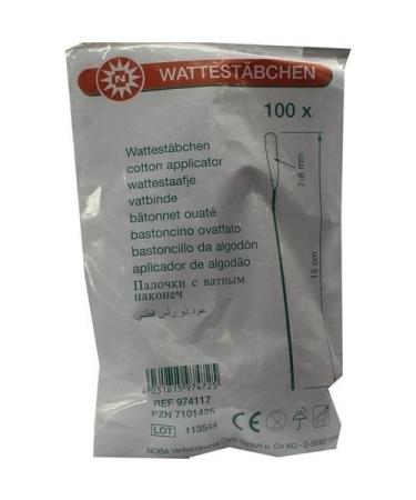 COTTON SWABS wood 15 cm 7-8 mm with cotton head 100 pcs by NOBAMED Paul Danz AG