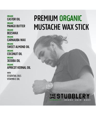 Stache Stick - Organic Peppermint & Tea Tree Mustache Wax (0.15 oz) - International Shipping Available - Buy Online on GoSupps.com