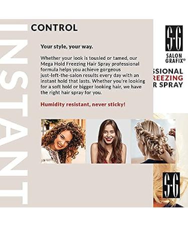 SALON GRAFIX Mega Hold Freezing Hair Spray - Ultimate Hold and Shine for Dramatic Styles and Added Volume - Buy Online on GoSupps.com