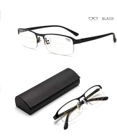Men's Classic Reading Glasses | Ultra-Light Semicircular Metal Frame | Photochrome Multifocal Sunglasses | Comfort Readers Schwarz +1.5 for Indoor & Outdoor Use - Buy Online on GoSupps.com