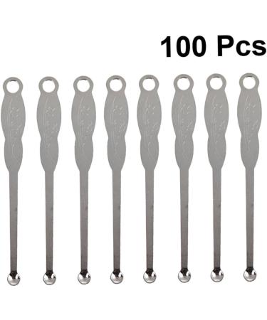 100pcs Stainless Steel Ear Spoons - Silver Ear Cleaner & Wax Curette - Buy Online on GoSupps.com
