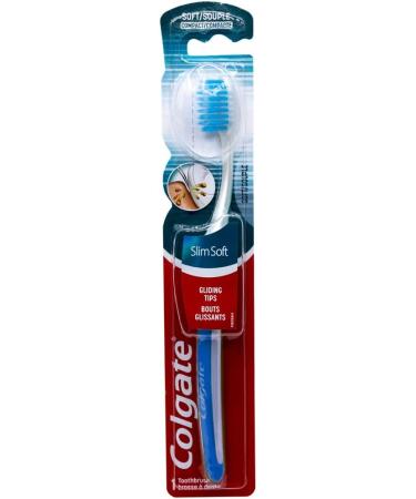 Colgate Slim Soft Toothbrush Gliding Tips Compact Soft (Colors Vary) - 2 Pack - Buy Online on GoSupps.com
