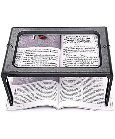 Magnifying Glass Rectangular Handheld Magnifier Reading Magnifying Glass Foldable Reading Loupe Desktop Magnifier 3X Magnifying Glass with LED Light Magnifier Safehappy - Buy Online on GoSupps.com
