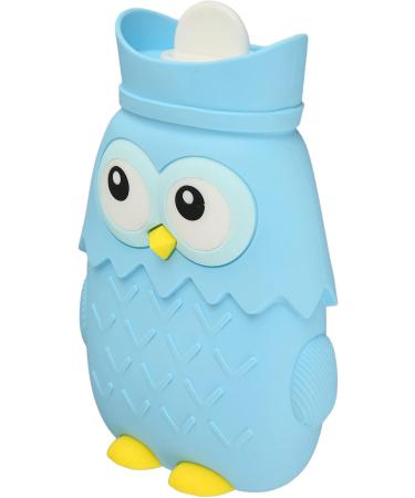 Hot Water Bag - Cute Owl Shape 400ml Leak-proof & Waterproof Injection Hot Water Bottle for Hot Compresses - Portable Light Blue - Buy Online on GoSupps.com
