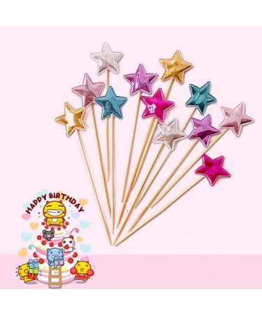 50 PCS Glitter Heart Cupcake Toppers Little Star Cupcake Toppers Wedding Engagement Shower Birthday Party Colorful Cake Decorations Supplies - Buy Online on GoSupps.com