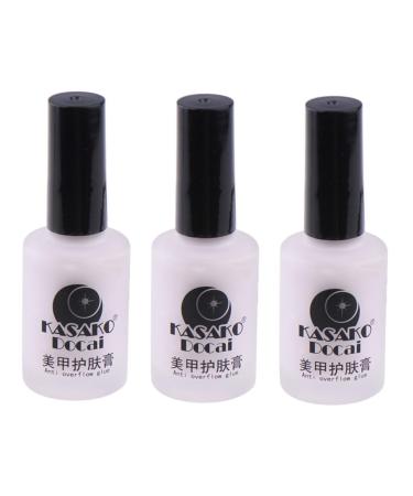 FRCOLOR 3pcs Glue Polish Glue Palisade Anti-overflow Glue Anti-spill Glue Liquid Nail Polish mediumx3pcs Pinkx3pcs