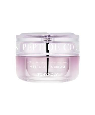 TONYMOLY Collagen Peptide V Fit Gua Sha Cream - Anti-Aging Face Cream with Built-In Gua Sha Tool Clinically Proven to Reduce Fine Lines 50ml