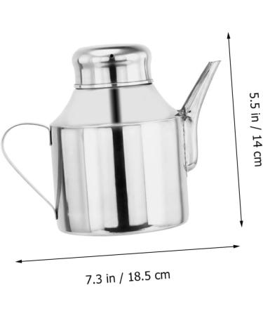 Milisten 2pcs Sauce Pot Olive Oil Cruet Kitchen Oil Soy Sauce Bottle Oil Drip Dispenser Oil Vinegar Cruet Bottle Household Vinegar Bottle Olive Oil Pourer Water Bottle Stainless Steel Metal 18.5X14.5X11CMx2pcs Silverx2pcs - Buy Online on GoSupps.com