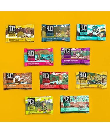 Picky Bars Real Food Energy Bars - Plant Based Protein Variety Pack - Gluten Free & Non-GMO - 10 Flavor Whole Shebang Multi-Pack - Buy Online on GoSupps.com