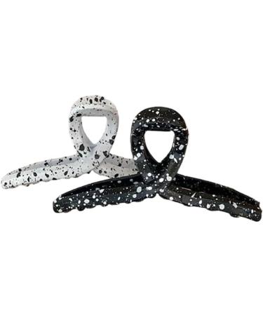 New 2025 Fashion Black White Geometric Dot Acrylic Hair Clips Plastic Hair Clips Hairpins Barrette Headwear Women Party Club Hair Claws Jewelry Fashion Accessories Creative Gift - Buy Online on GoSupps.com