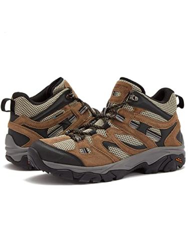 HI-TEC Ravus WP Mid Waterproof Hiking Boots for Men, Lightweight Breathable Outdoor Trekking Shoes 8 Tan