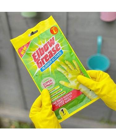 Elbow Grease Rubber Gloves Large Size EG26 with Cotton Lining - Non-Slip & Extra Strong - Buy Online on GoSupps.com