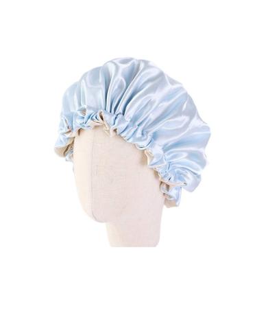 minkissy Kids Satin Bonnet Double Layered Sleep Cap Night Hat Adjustable Elastic for Baby Children Child Toddler 1pc Sky-Blue 1 Sky-blue