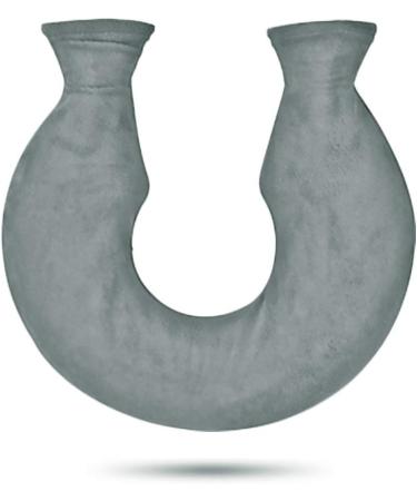 U Neck Hot Water Bottle with Flannel Cover | Washable Heat Pad for Neck Back & Shoulder Pain Relief - Grey Green - Buy Online on GoSupps.com