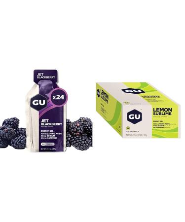 GU ENERGY Original Sports Nutrition Energy Gel (Jet Blackberry + Lemon Sublime) 48-Count