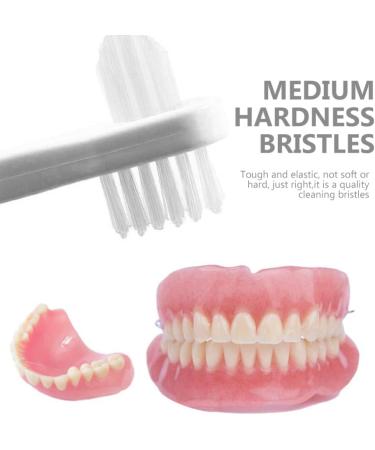 Healeved Denture Brush Dual Head 3pcs - Small Hard Denture Cleaner Toothbrush for False Teeth - Denture Care Tool - Buy Online on GoSupps.com