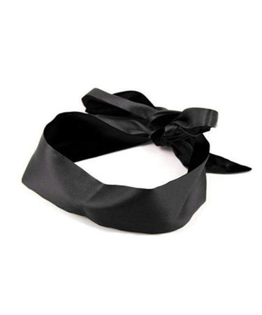 Satin Eye Mask Sleep Mask Soft Smooth Blindfold 57 in Long Adjustable to Tie Your Eyes Travel Nap Meditation (Black)