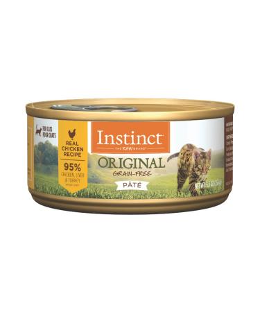 Instinct Grain Free Wet Cat Food Pate, Original Natural Canned Cat Food, Multiple Flavors and Sizes Chicken 5.5 Ounce (Pack of 12)