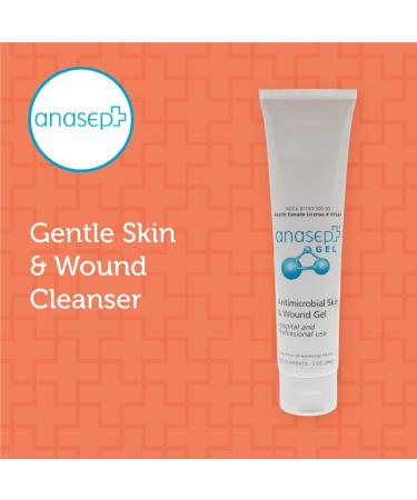 Anasept Antimicrobial Skin and Wound Gel 3 oz. Tube - Professional-Grade Cleansing Hydrogel for Hospital Use - Buy Online on GoSupps.com