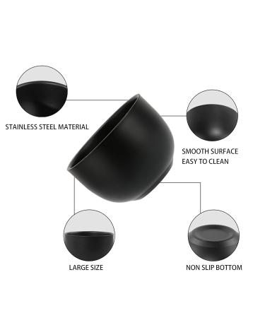 Premium Black Stainless Steel Shaving Soap Bowl with Lid - Ideal Men's Foam Cup for Slick Lather & Perfect Father's Day Gifts - Buy Online on GoSupps.com