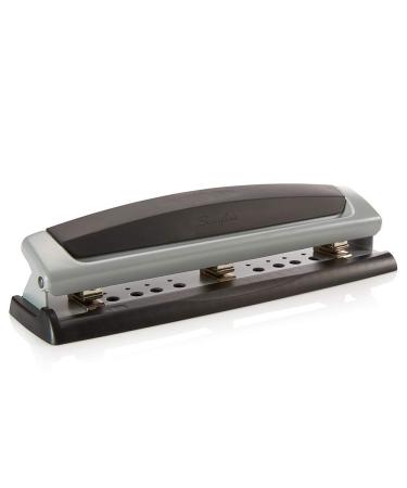 Desktop Hole Punch Hole Puncher Precision Pro Adjustable 2-3 Holes 10 Sheet Punch Capacity Black/Silver (74037)