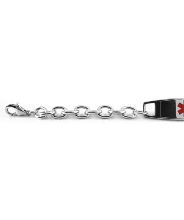 Customizable Blood Thinners Medical Bracelet with Medic ID Card - Pre-Engraved O-Link Chain - Buy Online on GoSupps.com