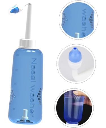 Lurrose 500ml Nasal Wash Bottle - Sinus Rinse System for Household - Plastic Nasal Washer for Adults and Kids - Blue 27X7.5CM - Buy Online on GoSupps.com