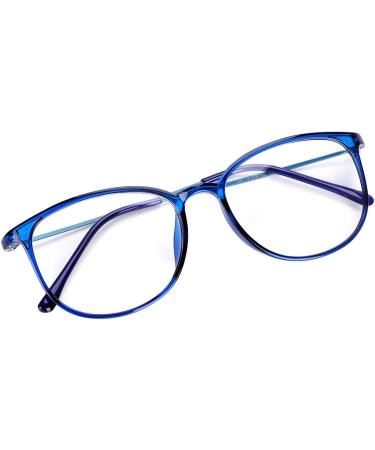 Retro Slim Glasses for Men | Stylish Unisex Nerd Glasses with Clear Lenses | Lightweight Decorative Round Frames for Students & PC Reading | Includes Glasses Case - Buy Online on GoSupps.com