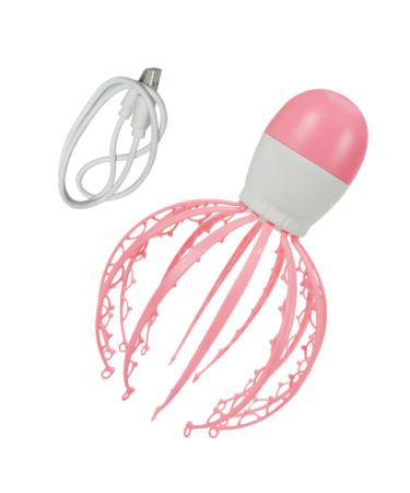 Healeved 3st massager Head scratch Shampoo massage brush massage claw for the scalp head guasha-schaber handy tool baby octopus ABS rosa