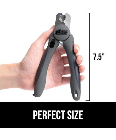 Professional Pet Nail Clippers and File - Stainless Steel - Safety Guard - Comfort Handle - Dog and Cat Trimmer - Large Gray - Buy Online on GoSupps.com