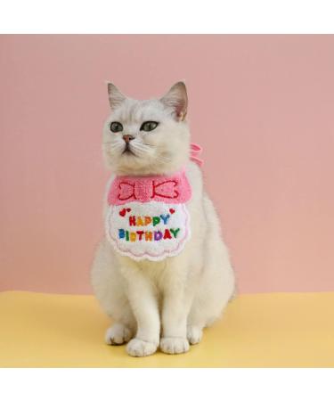 Zhouocea 2 Pcs Cat Birthday Bandana Pink Pet Puppy Birthday Bandana Scarf Party Hat Accessories Cute Birthday Hat for Dog Cat Pet Birthday Party Supplies (Pink) - Buy Online on GoSupps.com