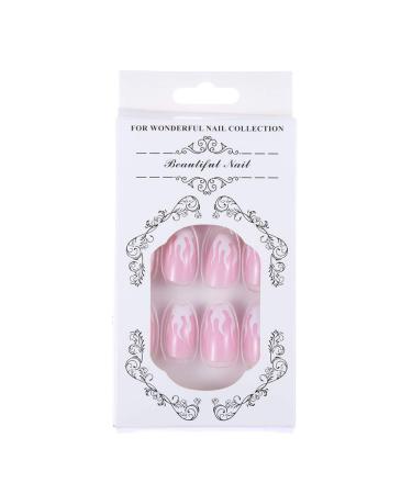 Herbests 24-Piece French Ballerina Long Fake Nails | Acrylic Press-On Nail Tips | Full Coffin Nail Art for Women & Girls - Buy Online on GoSupps.com