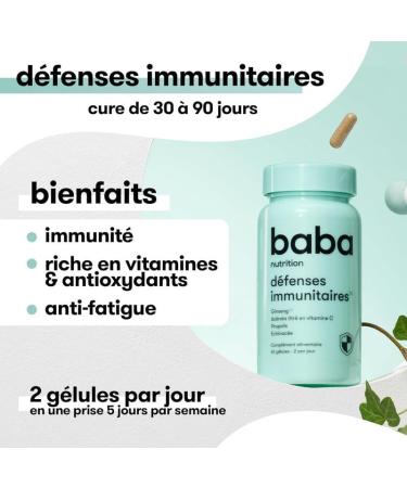 Baba Nutrition Immune Booster Dietary Supplement To Strengthen Your Natural Defense System | Rich In Vitamins & Minerals | Mate + Artichoke + Guarana + Chicory | 180 Capsules (Pack of 3) - Buy Online on GoSupps.com