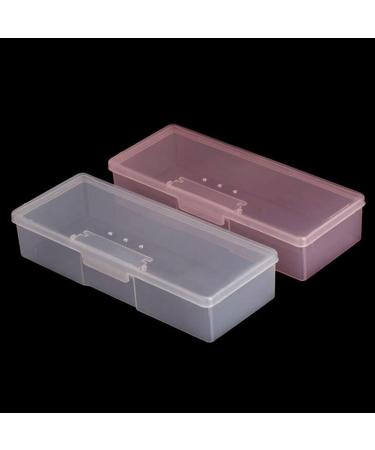 TREGOO Tool Boxes Nail Art Rectangular Plastic Transparent Storage Box Nail Rhinestone Brush Pen Buffer Grinding File Container Box - Buy Online on GoSupps.com
